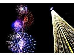 ルスツリゾート クリスマスイブ花火大会&たいまつ滑走の写真1