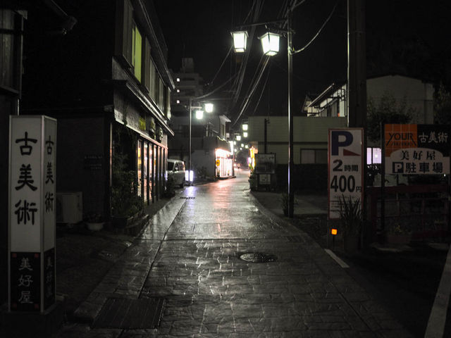 ひと気のない温泉街を抜け..._修善寺温泉 赤蛙公園