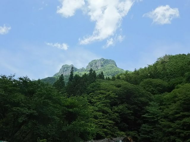 林があるので、見えるのは道路沿いの一部の場所です。_立岩