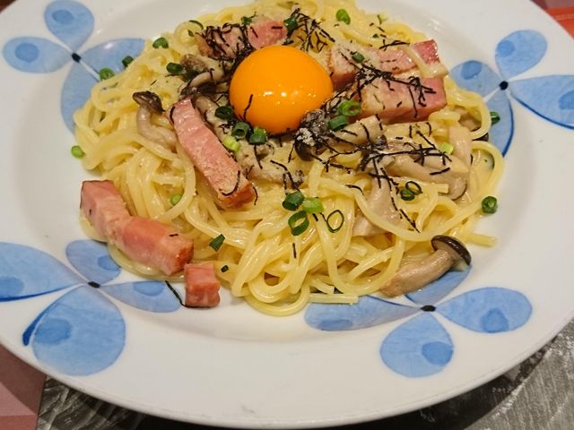 和風カルボナーラ。_生麺工房 鎌倉パスタ イオン盛岡南店