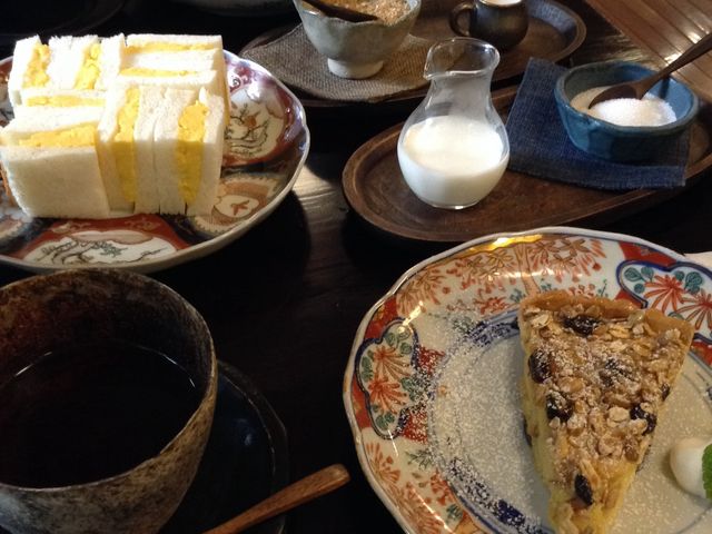 ケーキセットとふわふわたまごサンド_小綬鶏