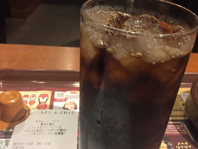 アイスコーヒーです。_カフェ・ド・クリエ 高田馬場店