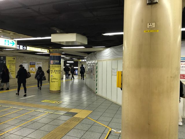 銀座線日本橋駅ホーム_東京メトロ銀座線日本橋駅