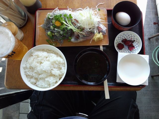 刺身二点盛(あじ、生しらす)_ゆうき食堂