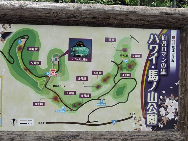 ハワイ・馬ノ山公園 観光用の10個の古墳_橋津古墳群
