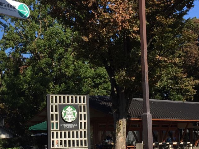 季節感が感じられるテラス席_スターバックス コーヒー 上野恩賜公園店