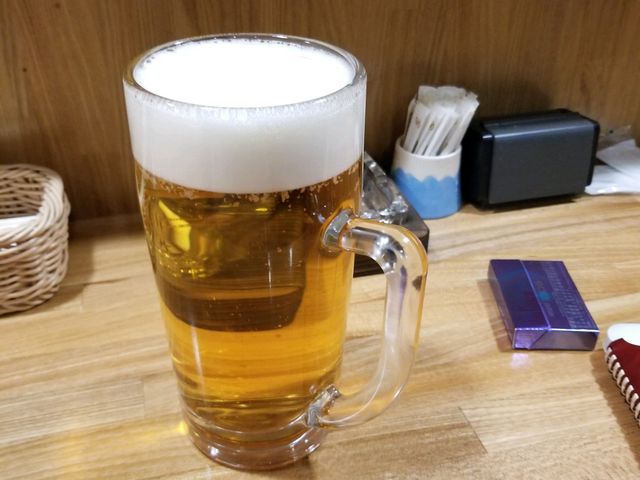昼間から大ジョッキでビール♪_釜石漁火酒場かまりば