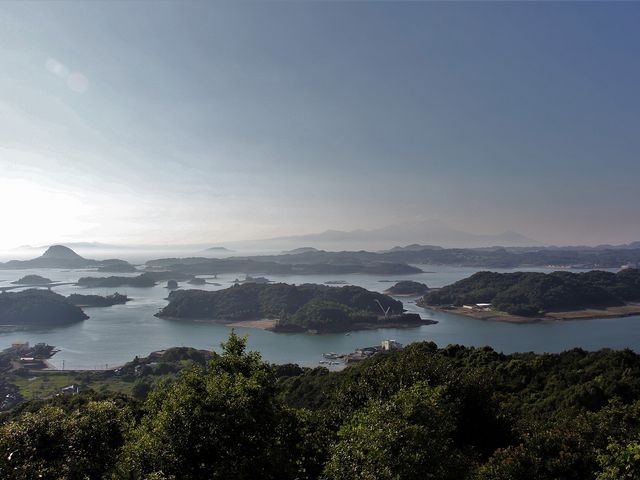 高舞登山展望台からの眺望。遠くに雲仙も見えます。_天草五橋(パールライン)
