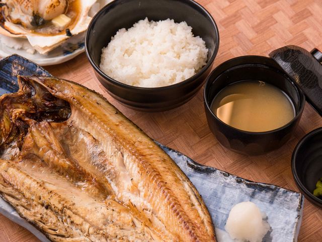 ホッケホタテ焼き定食_祝津潮騒