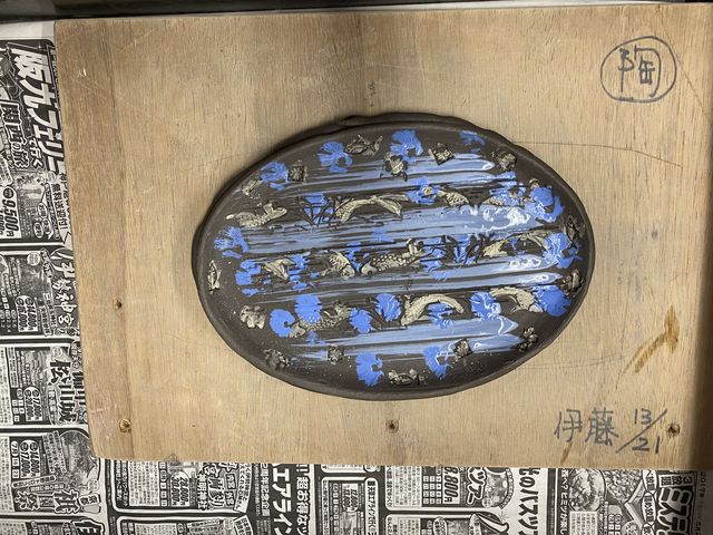 浅めのお皿。刺身のっけようかな_クレイワークス アトリエ