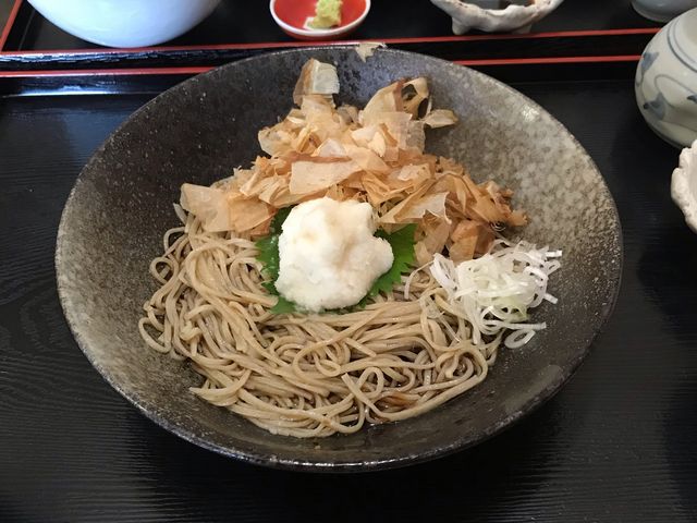 ざるそばとぶっかけ辛み大根_石臼碾き手打ち蕎麦「雄岳」