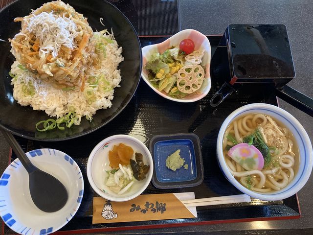 「どんぶり街道」のかき揚げしらす丼のセット_みかわの郷