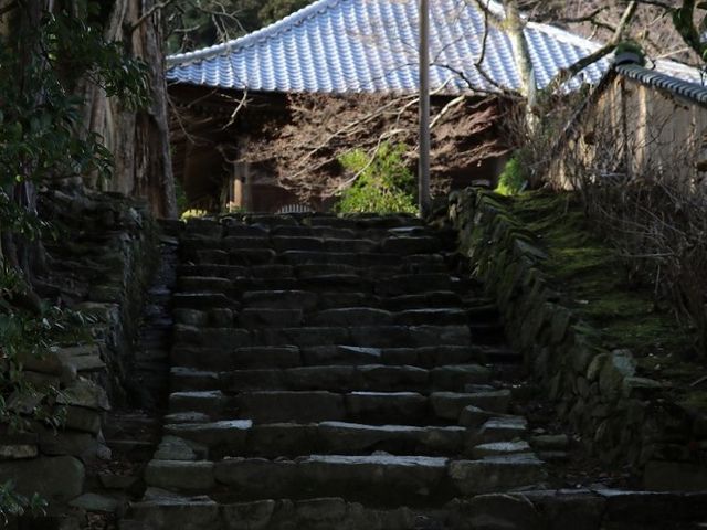 滋賀院門跡から続く階段。_慈眼堂