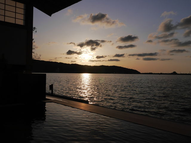 18時頃の夕景がとっても綺麗でした_湖泉閣 養生館