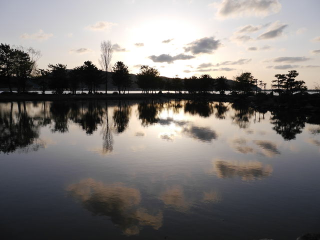湯上りに庭園散策しました_湖泉閣 養生館