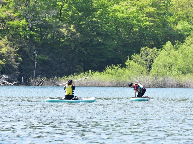水に浮いてる感覚が楽しかったようです_omuche outdoor & sports club