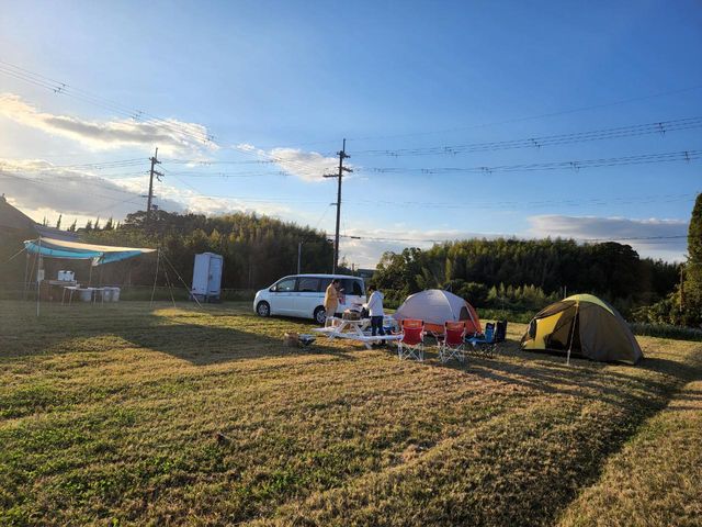 貸切オートキャンプ 広すぎる(笑)_淡路島ブルーベリー園