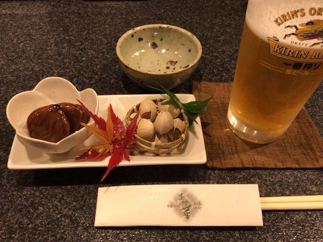 お通しと生ビール_あや菜