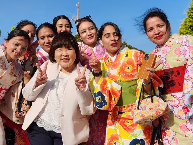 お友達たちは着物で今まで以上に日本を大好きになりました!_着物レンタルVASARA 横浜みなとみらい店