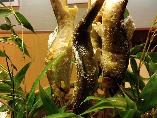定番の鮎の塩焼き。_滝寺荘