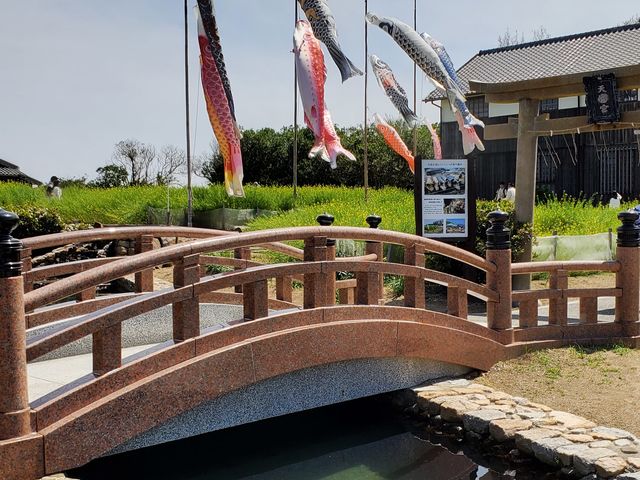 鯉のぼりが空を泳いでいました
古い町並みがノスタルジックで、映画村のすぐ側に海があります_小豆島交通株式会社