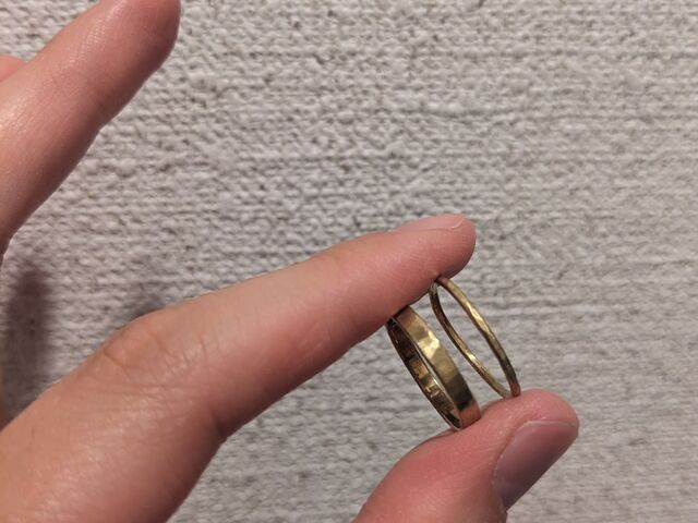 幅の細いサイズと真ん中サイズです。_彫金SHIYOL