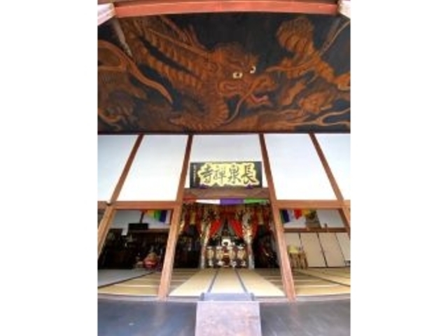 長泉寺本堂入口天井の龍の天井絵_長泉寺(奈良井宿)