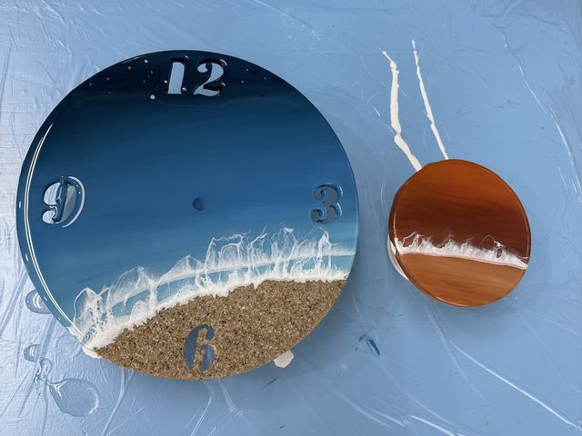 時計とコースター_石垣島手作り体験とぅもーる