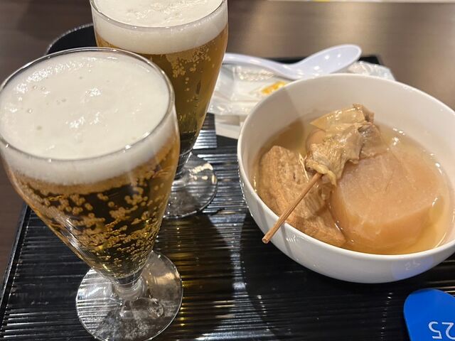 センベロとおでんを頼みました。_GOOD BLESS GARDEN SAUNA&STAY