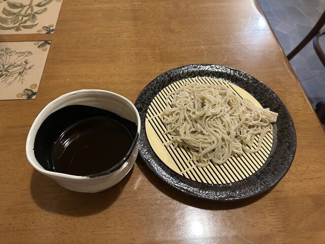 蕎麦打ち後、お店で茹ででもらいました_そば処 けんび亭