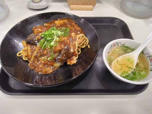 おいしい「麻婆茄子焼そば」でした。_餃子の王将 行徳駅前店