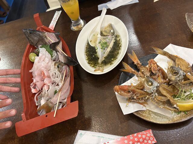 釣った魚を調理していただきました!_いしがきじまマリンタイム