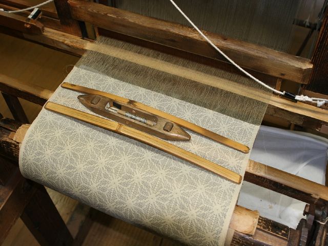 着尺麻の葉柄_山崎麻織物工房