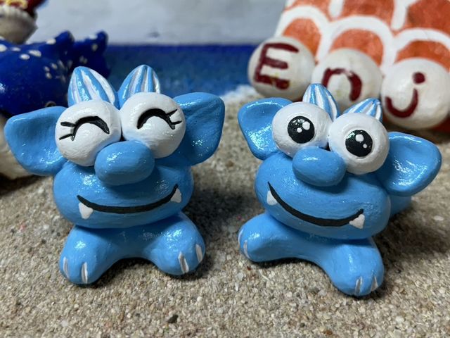 【沖縄体験】白土ミニシーサー!ラメ付きの可愛いシーサーに仕上げました☆_Enjoy工房