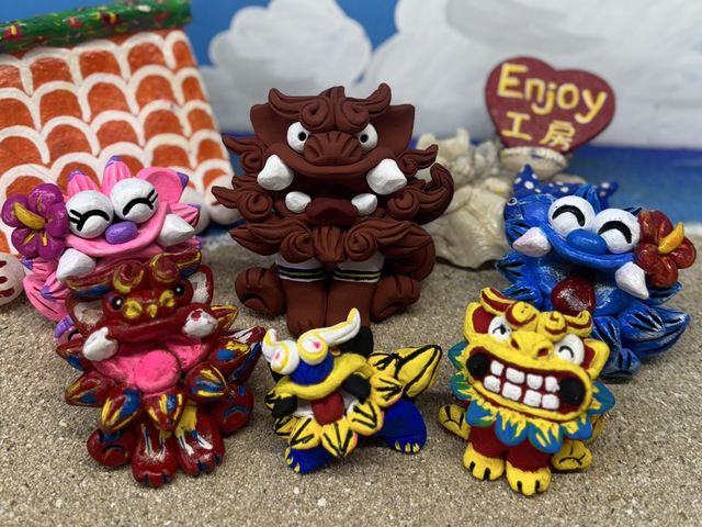 【沖縄体験】家族で楽しむシーサー絵付け体験(^^)沖縄でシーサーを作って持ち帰り♪_Enjoy工房