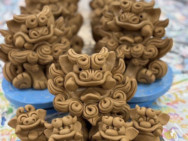 【沖縄体験】粘土から作成の体験は目の前でレクチャーいたします(^^)あなたもシーサー作り体験にチャレンジ!_Enjoy工房