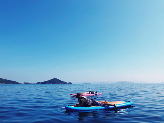 瀬戸内海でも、さらに湾になっているので穏やです。二十四の瞳が見えますよー!_SUP RESORT CLUB AO(旧ペンションオリーブ)