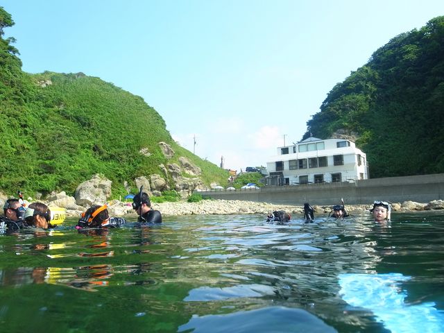 目の前が海なので移動も楽々♪_ダイビング シュノーケリング カシマカンコー