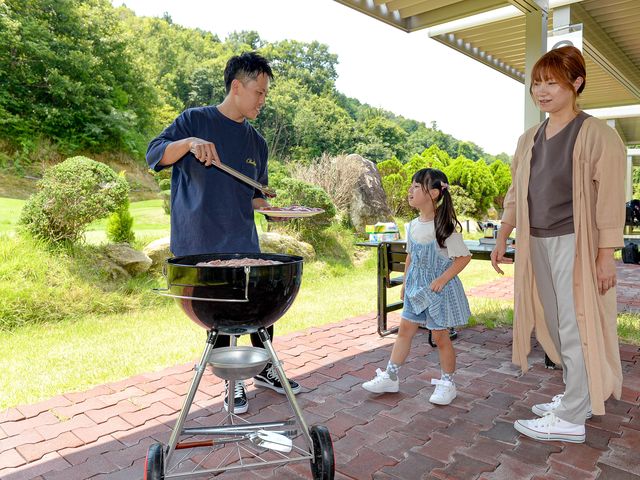 炭火がご利用頂ける、1サイト貸切BBQもございます。_岡崎高原ファミリーゴルフ