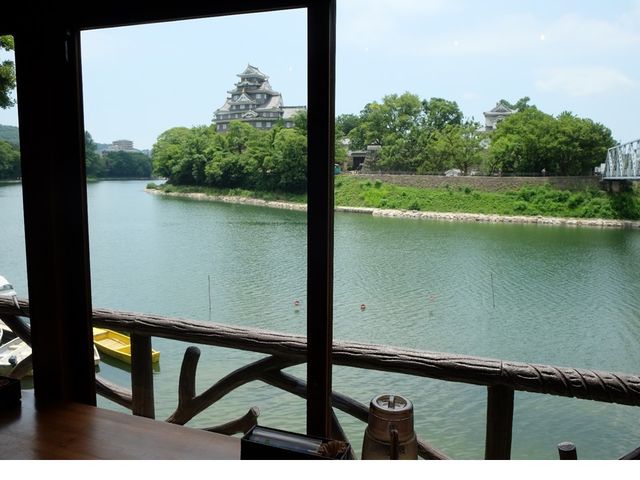 休憩は岡山城を見渡せる特等席でどうぞ♪_Caf'e&Restaurant&Boating 碧水園