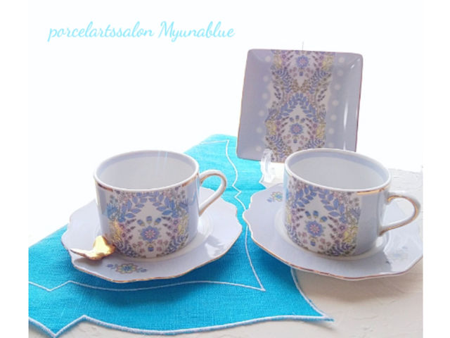 こんな素敵な食器もポーセラーツで簡単に作れます_Myuna blue