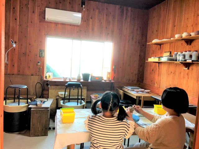 家族、子供会で体験してみませんか?
貸し切りも可能です!_槐・陶芸・布小物