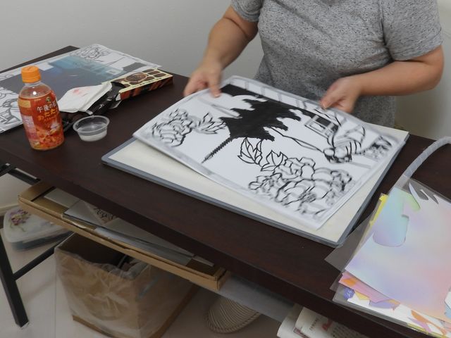 シルエットアートインストラクターコース受講風景_アトリエ&教室「茉莉花(まつりか)」