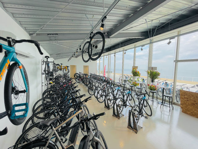 開放的な店内には、TREKのレンタサイクルを7タイプ80台以上完備!_CYCLISM AWAJI(シクリズムアワジ)