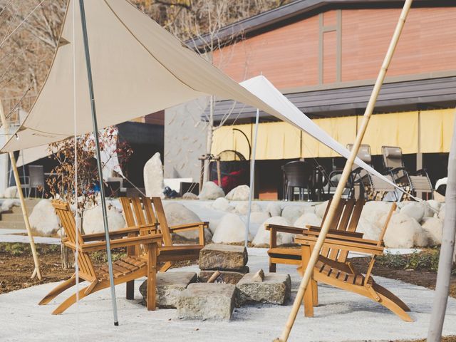 屋外テラスの焚き火台_心の里 埜ノてらす