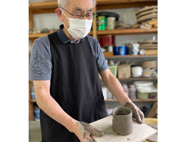 ろくろで湯呑み茶碗を作りました。_やよい窯