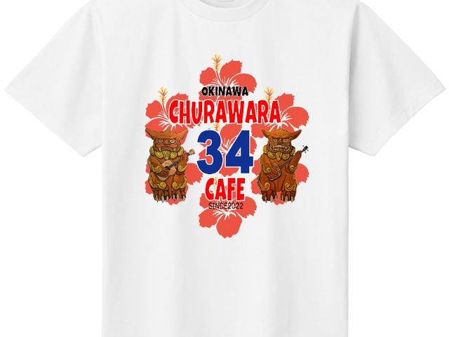 オリジナルTシャツ(レディース)_美ら笑34CAFE