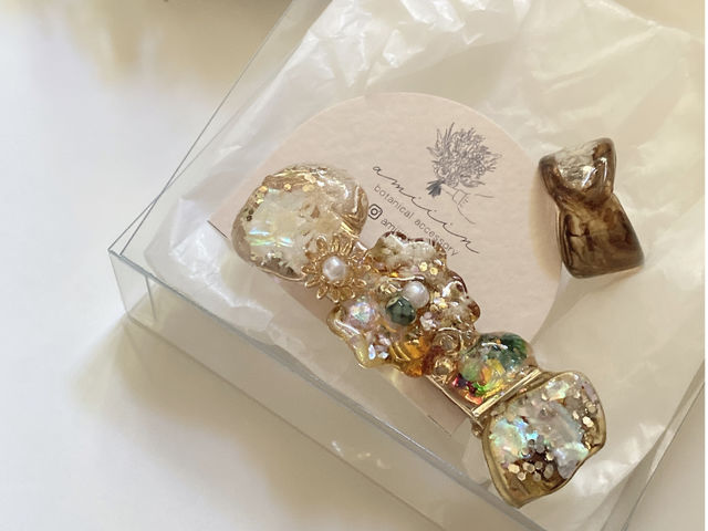 ヘアクリップ と アクリルリング_amiiin