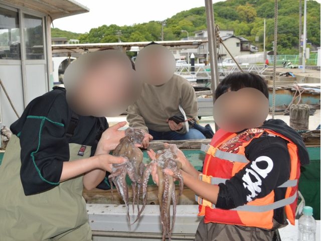 ご家族で大盛り上がり間違いなし!怖い!なんて言ってられない!生のタコを触るのは人生に数回です!_漁師からの直行便 七福丸