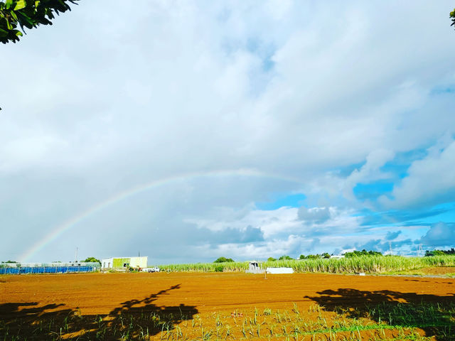 宮古島は雨が多いです。太陽が出てる時に雨が降ったら太陽と逆を探そう!虹の大チャンスです。_宮古島観光貸切ガイド 南風
